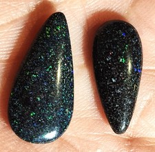 2 FAIRY OPALS -  9cts LOVELY  BRIGHT  GREEN  PINFIRE  -   AAopalsIA54