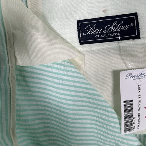 Ben Silver Charleston Seersucker Streifen Plissee Sommer Shorts mintgrün Gr. 35 - Bild 5 von 8
