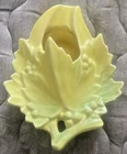 Vintage McCoy Art Pottery Yellow Green Maple Leaf with Berries Wall Pocket