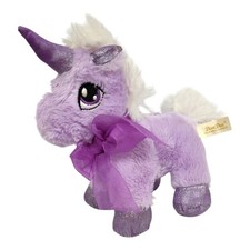 Dan Dee Unicorn Plush Stuffed Animal Purple  Ribbon 7 inch