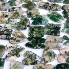 150 gms lot Handmade Moss Agate cabochon pair natural loose gemstone crystal lot