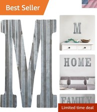 12" Metal Letter Wall Decor, Galvanized Steel Numbers, Rustic Hanging Decor S...