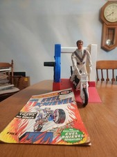 VINTAGE 1972 Evel Knievel Action Figure, Stunt Cycle,and Comic Book