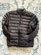 Eddie Bauer Kids Boys Down Jacket Size M 10/12 Packable Zip Coat Black Hoodless