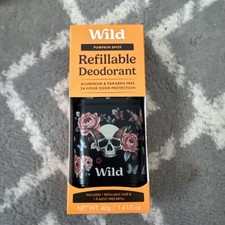 Wild Cosmetics Refillable Skull Roses Case Pumpkin Spice Aluminum Free New