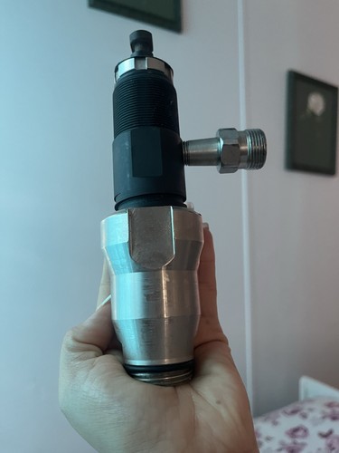 Metal Paint Sprayer Fitting Valve Assembly w/ Threaded Side Port Black/Silver
