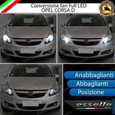 CONVERSIONE FARI FULL LED PER OPEL CORSA D LED CANBUS H7 12000lm 6000K BIANCO