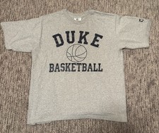 Vintage 90s Duke University Basketball Grey T Shirt Size XL. Made in USA 