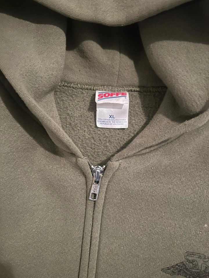 Chaqueta con Capucha Vintage Soffe USMC Cuerpo de Marines M Militar Logo Cremallera Sudadera Foto 2 de 4