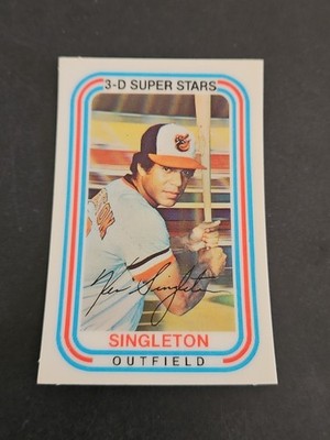 1976  KELLOGG'S 3-D SUPER STARS #12 KEN SINGLETON BALTIMORE ORIOLES NO CRACKS MT