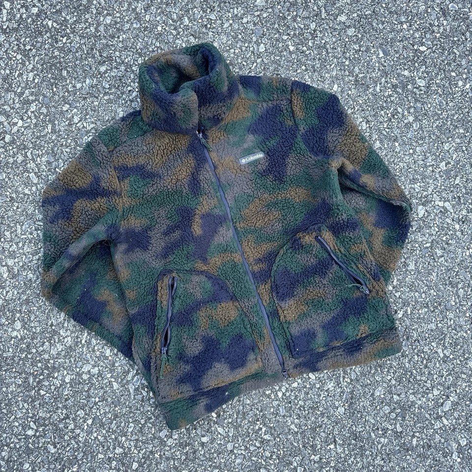 Chaqueta Sherpa Columbia Para Mujer Invierno Pass Cremallera Completa Estampado Camuflado Pequeña Foto 2 de 4