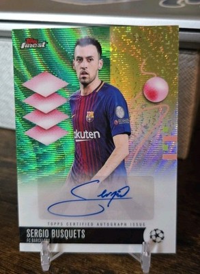 2025-26 Topps Finest Sergio Busquets Green Refractor Auto /99 #BA-SB Barcelona