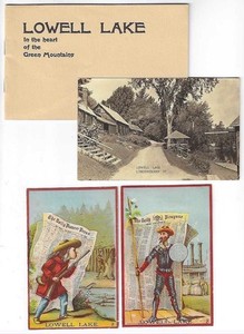 Lowell Lake In Londonderry Vermont, View Booklet, Victorian Tradecard, Post Card