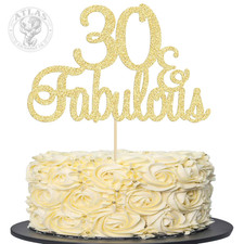 Gyufise 1Pcs Gold Glitter 30  Fabulous Cake Toppers 30 and Fabulous Cake Topper