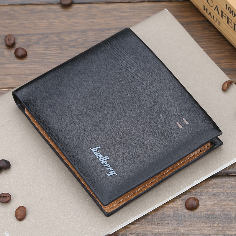 Man's Leather Wallet Business Bifold Wallet Credit Card Wallet with Window Slot
