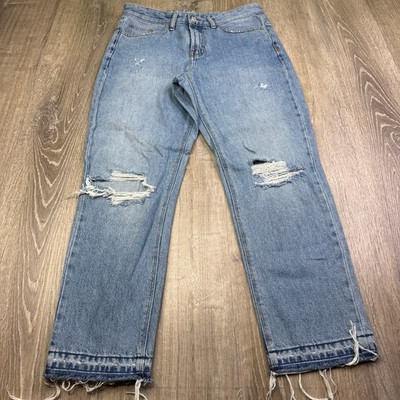 Zadig & Voltaire Womens Light Blue Denim Distressed Straight Leg Jeans Size 28