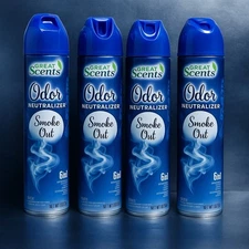 Great Scents Smoke Out Odor Neutralizer Spray • Clean Scent • NEW • 9 oz 4 Pack