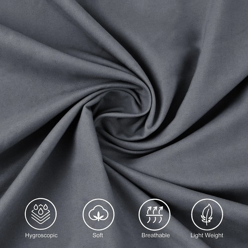 3 Piece Charcoal Duvet Cover Set Plain Dyed Microfiber Quilt Bedding Set - Picture 4 of 6
