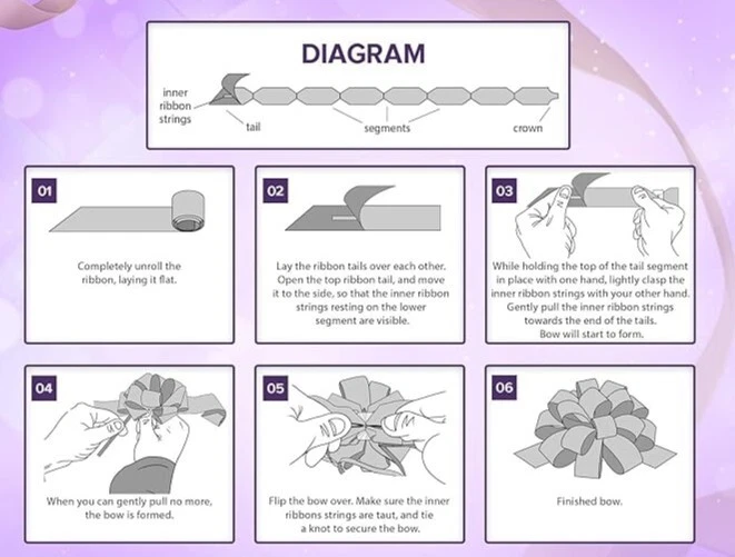 Arcos de tracción Giftwra 5-1/2" LAV ENDERER Flora Satinado 20 lazos "CANTIDAD 1 SIGNIFICA 4 LAZOS" Foto 2 de 2
