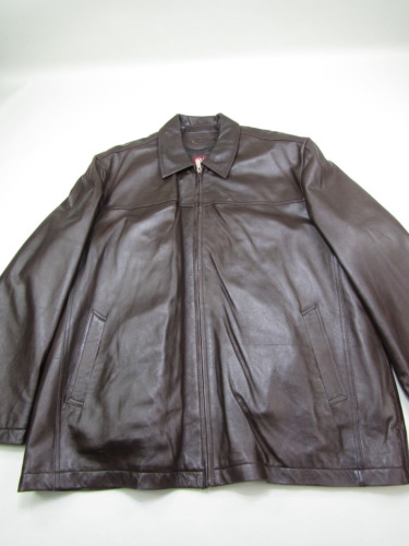 Wilsons Leather Jacket Mens XXL Brown Full Zipper… - image 1