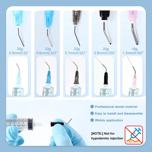 Puntas de aguja predobladas dentales de riego para jeringa de ácido de resina compuesta de grabado de flujo - Imagen 3 de 18