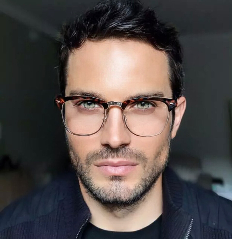 Retro Rectangular Square Vintage Hipster Clear Lens Mens Frames Eye Glasses 8457