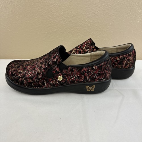 ALEGRIA Clogs Shoes Size 43 Wmn 11.5/12 KAR 274X Gold Red Metallic Suede Comfort - Picture 5 of 12