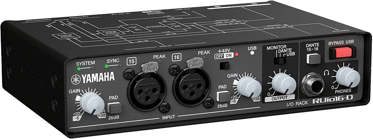 YAMAHA RUio16-D Dante USB Audio Interface Limited Edition Input