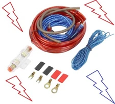 Car Stereo Install Kit Amp Amplifier Audio RCA Cable Subwoofer Wire wiring 8 ga.