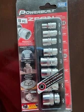 POWERBUILT ZEON SOCKET SET #941323 8 PC SAE NEW FOR DAMAGED BOLTS
