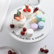 Cake Stand, 10 Inch Porcelain Cake Plate, Round Dessert Stand Home Decorating
