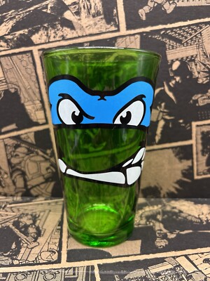 Leonardo Teenage Mutant Ninja Turtles 16oz Glass Tumbler TMNT 2012 Viacom