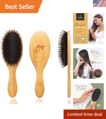 Eco-Friendly Boar & Nylon Hair Brush - Detangler for Thick, Curly & Long Hair