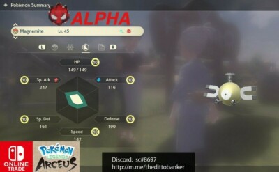 Pokemon Legends Arceus Glänzend Growlithe Lvl.45 ALPHA