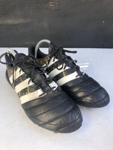 Adidas ACE 16.1 FG Black Leather Football Boots Stellar Pack S79685 UK 8 US 8.5 - Afbeelding 1 van 16