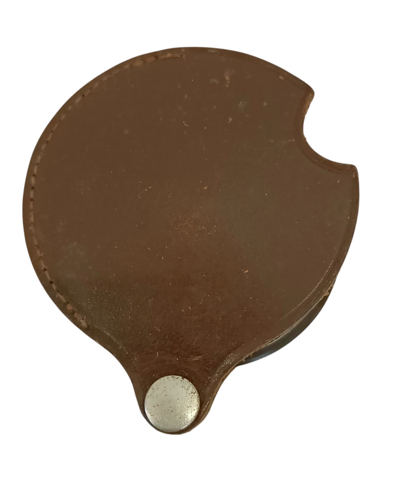 Vintage alte Tasche Lupe mit braunem Lederetui Tragbar klein - Bild 3 von 4