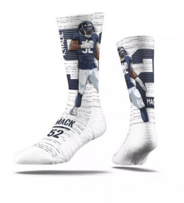 NFL Chicago Bears Khalil Mack Premium Socks - M/L -White/Navy -Strideline - S248