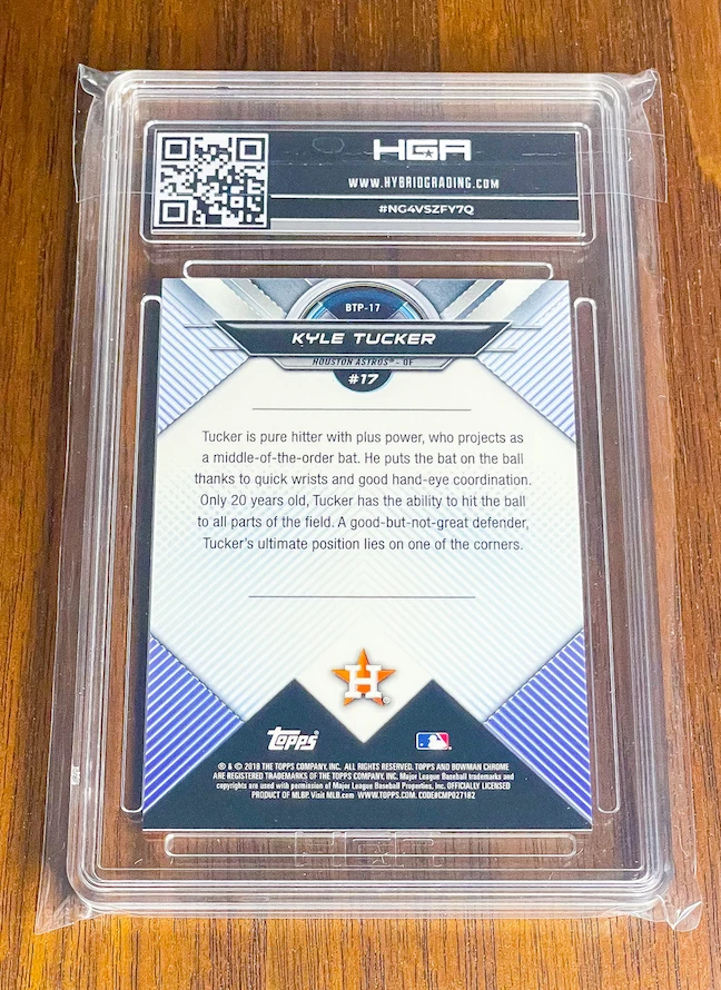 Kyle Tucker 2018 Bowman Chrome #BTP-17⚾⚾⚾HGA 9.5⚾⚾⚾Orange Refractor SN#/25⚾⚾⚾TPG - Image 2 of 2