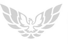 Trans Am Firebird Large EAGLE HOOD GRAPHIC DECAL STICKER SILVER Bird 21" x 38"