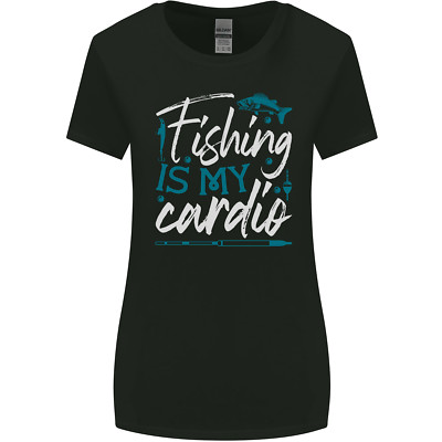 Fischen Is My Cardio Lustig Fischer 2 Damen Breiter Schnitt Maglietta