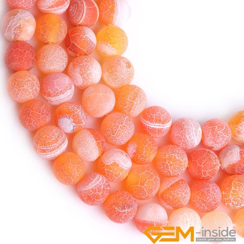 Wholessale Lot Colorful Matte Fire Crackle Agate Round Jewelry Making Beads 15" - Picture 60 of 62