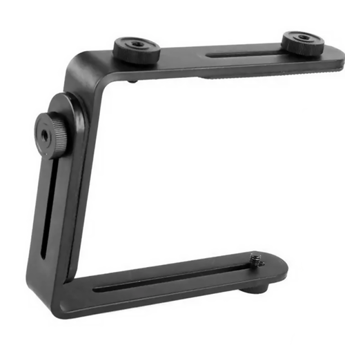 Double L-shaped Black Aluminum Alloy Metal Bracket kit For DSLR Camera - Picture 4 of 11