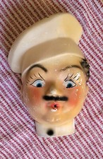 Vintage 1940s French Chef Chalkware String Holder