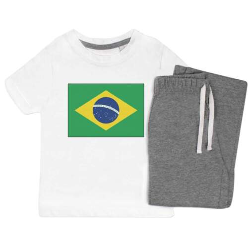 'Brasilien-Flagge' Kinder Nachtgeschirr / Pyjama Set (KP023045) - Picture 1 of 10