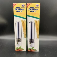 Electric Salt & Pepper Grinder Mill Lighted JML Set Of 2 New