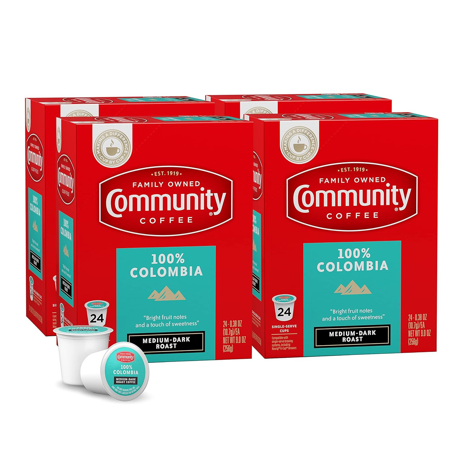 Community Coffee 100% Colombia 96 Count Coffee Pods Medium Dark Roast