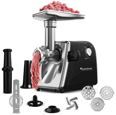TURBOTRONIC BY Z-LINE Elektrischer Fleischwolf 2000W Edelstahl Klingen,Spritzgebäck,Kebbeh Hackfleis