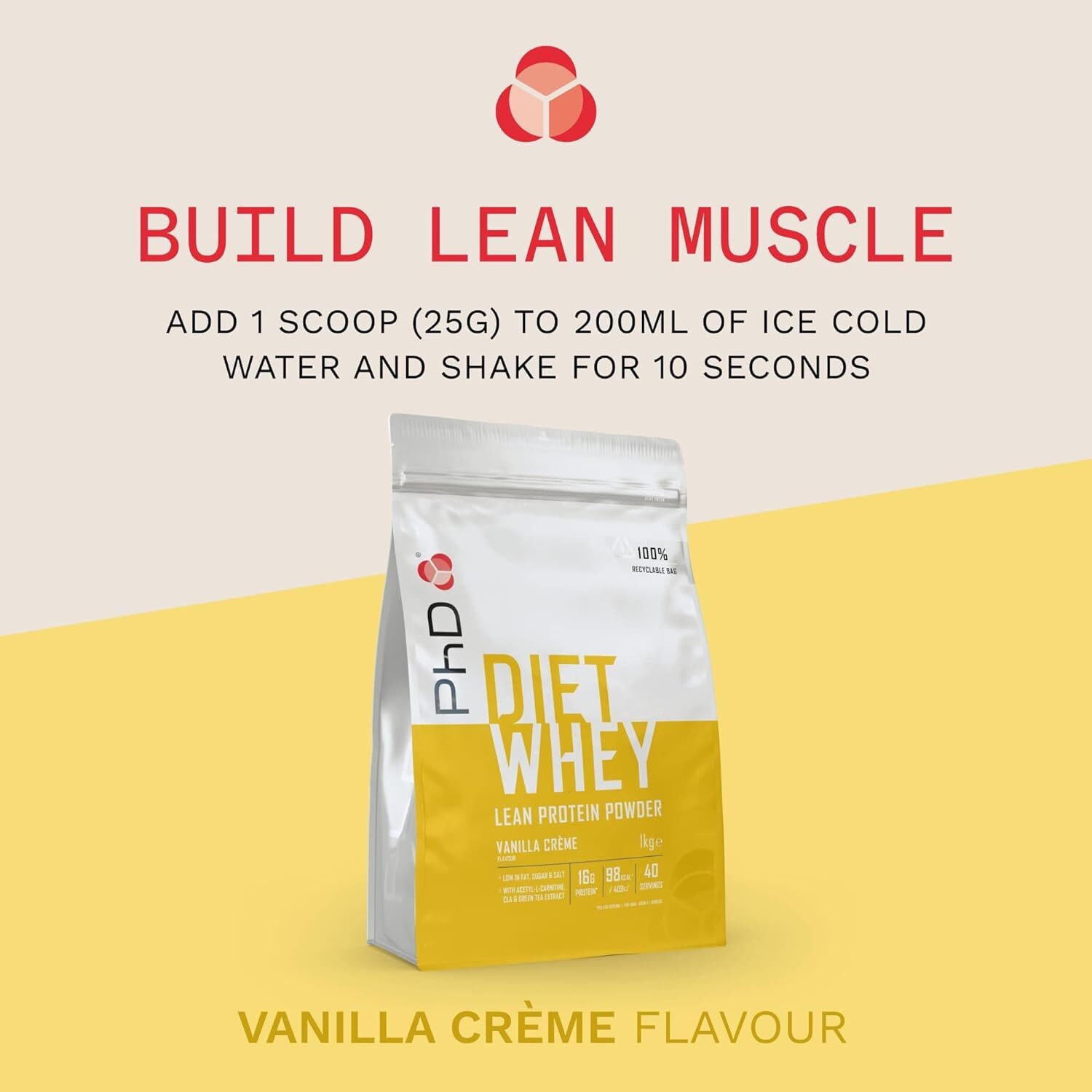 PhD Nutrition Diet Whey Low Calorie Protein Powder, Carb, High Protein