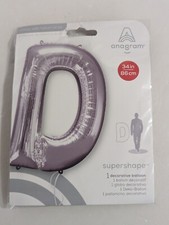 Anagram Super Shape Decorative Foil Balloon Letter "D" 34 in/86 cm Silver New