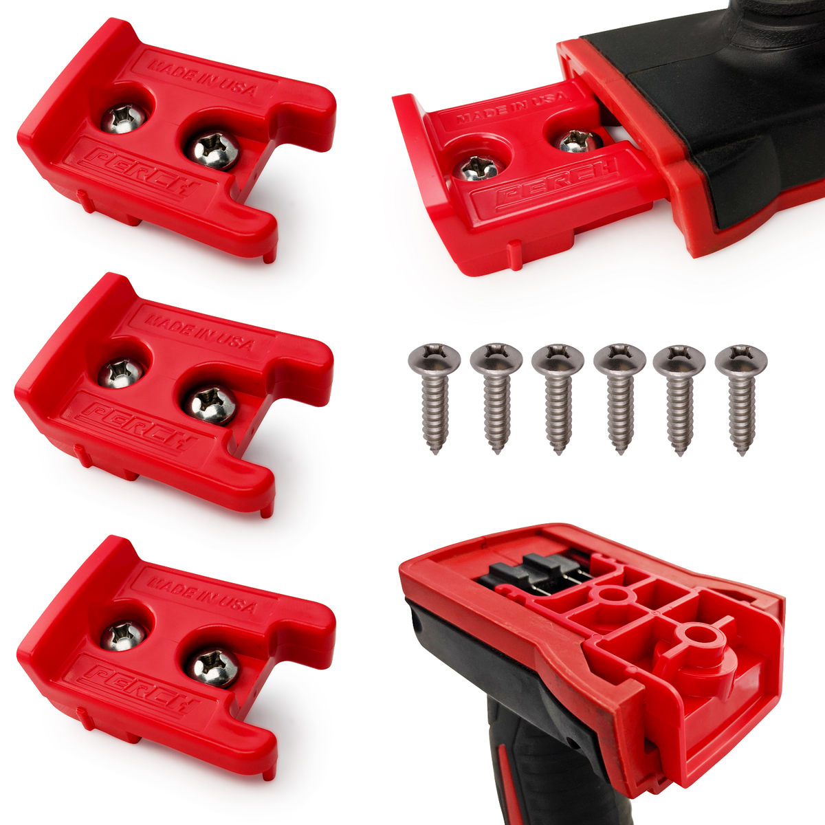 PERCH Tool Holder Organization for Milwaukee M18 18v Tools (3pc